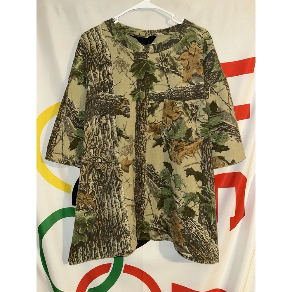 Vintage Liberty Camo T Shirt Mens 2XL Boxy Short Sleeve Cotton Hunting